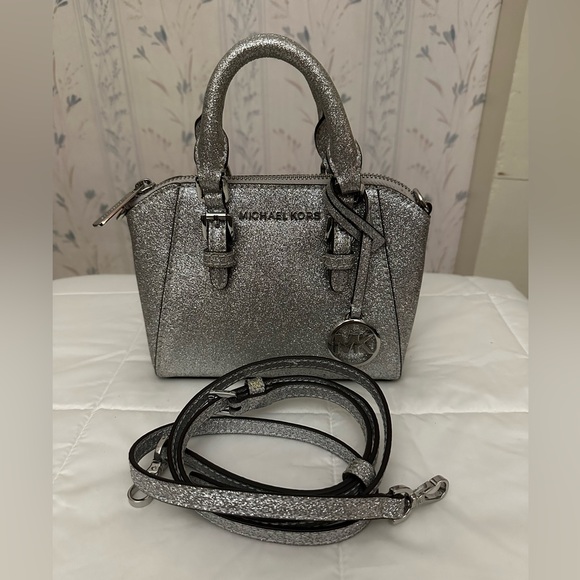 Michael Kors Handbags - Michael Kors Metallic Silver Mini Bag